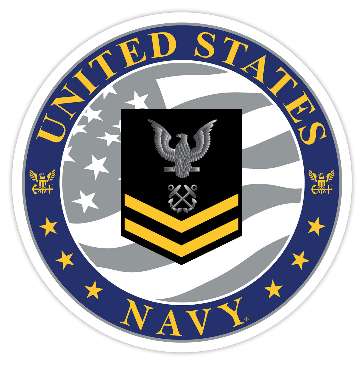 7.62 Design Automotive Decal Vinile Navy E-5 3.5"