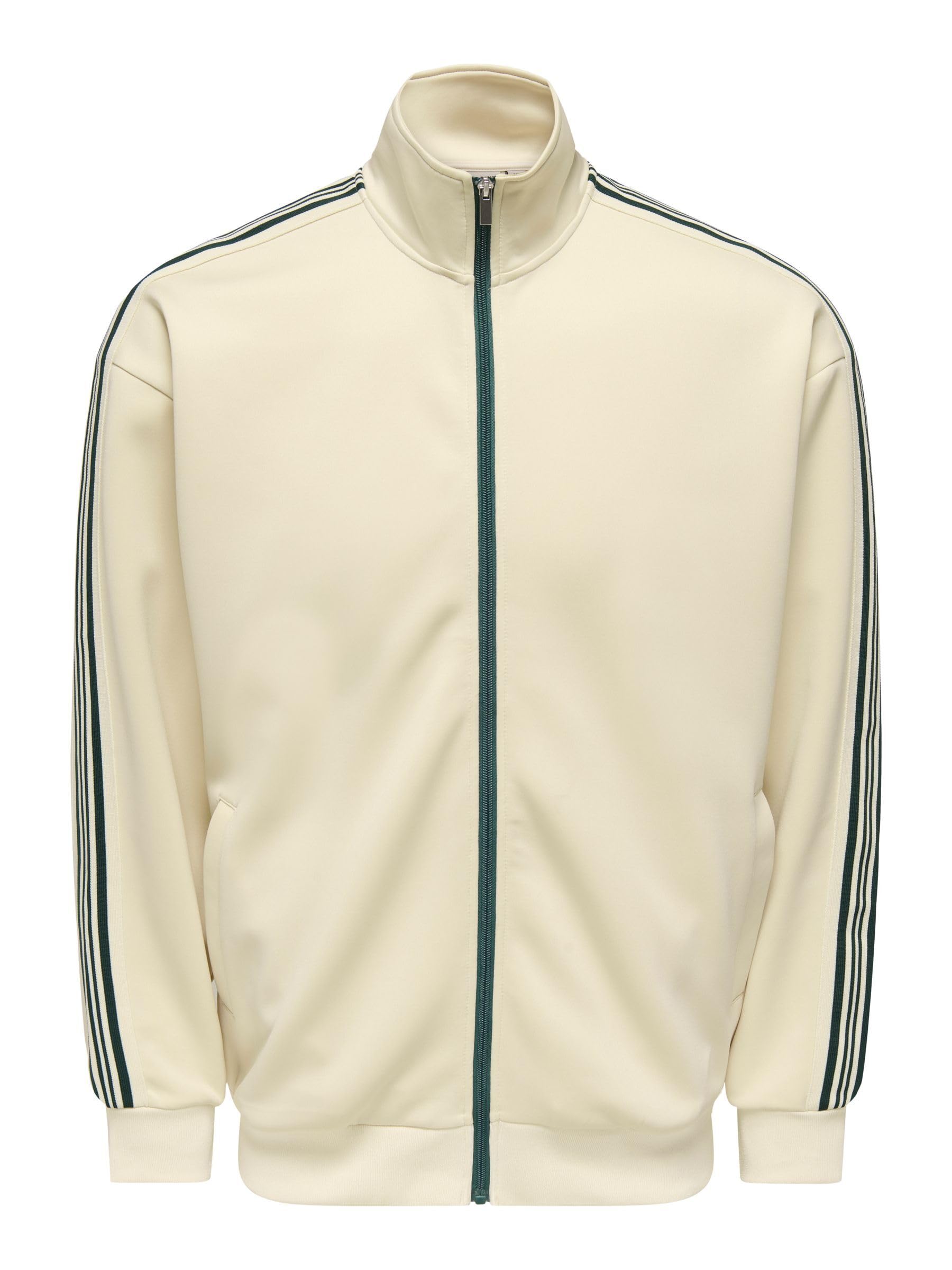 Only & Sons Onsriber RLX LS Zip Stripe Track Sweat Felpa Nero L