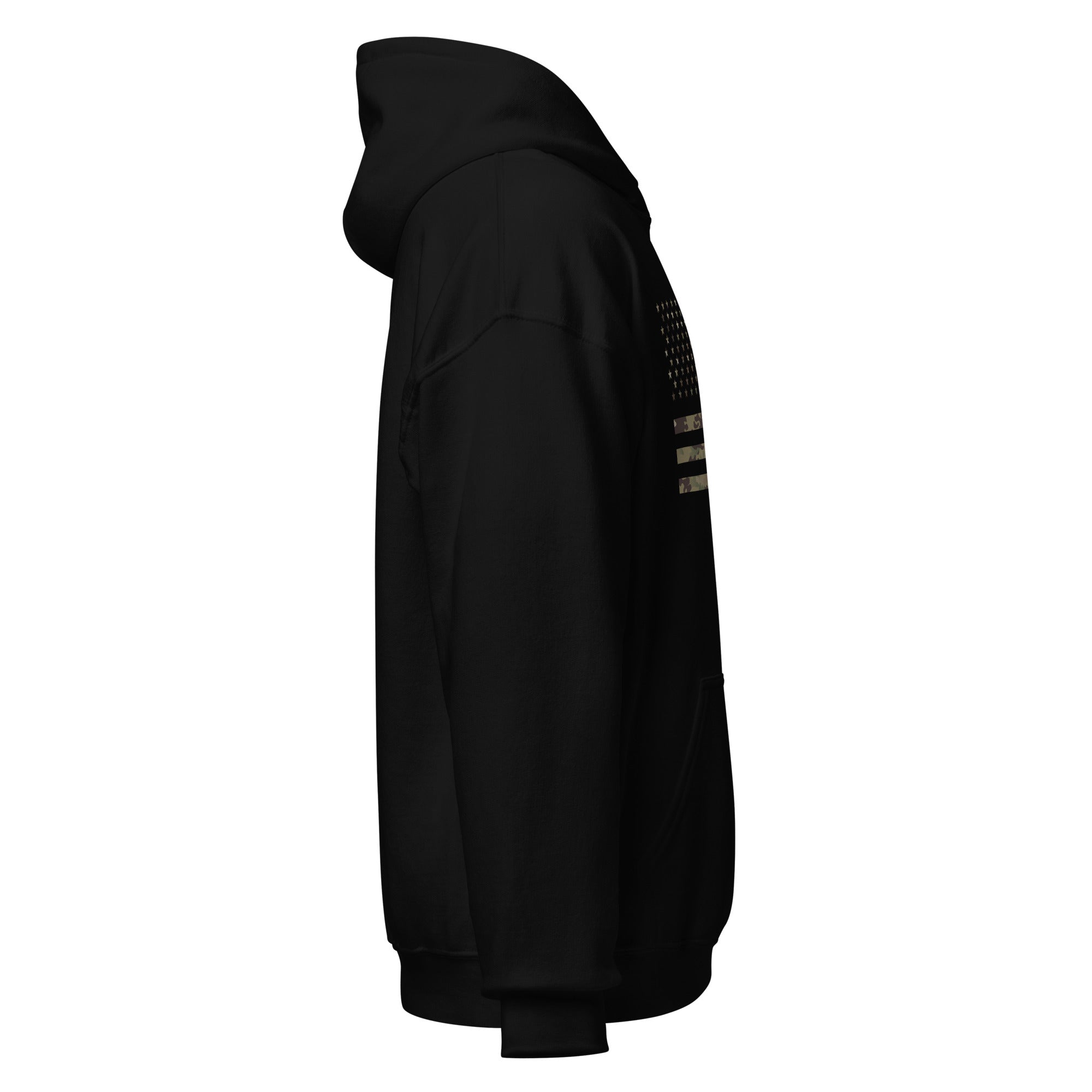 7.62 Design Camo Flag Felpa uomo nero cotone cappuccio