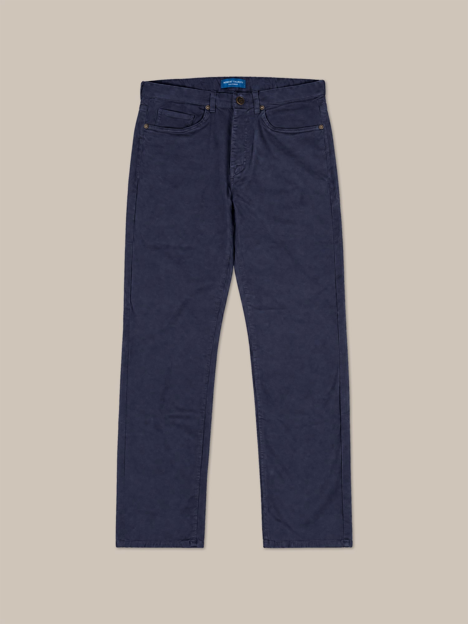 Robert Talbott Pablo Pantaloni 5 Tasche Navy Stretch