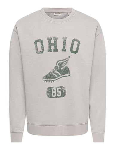 Only & Sons Onscreative College Felpa Uomo Ghost Gray Relaxed