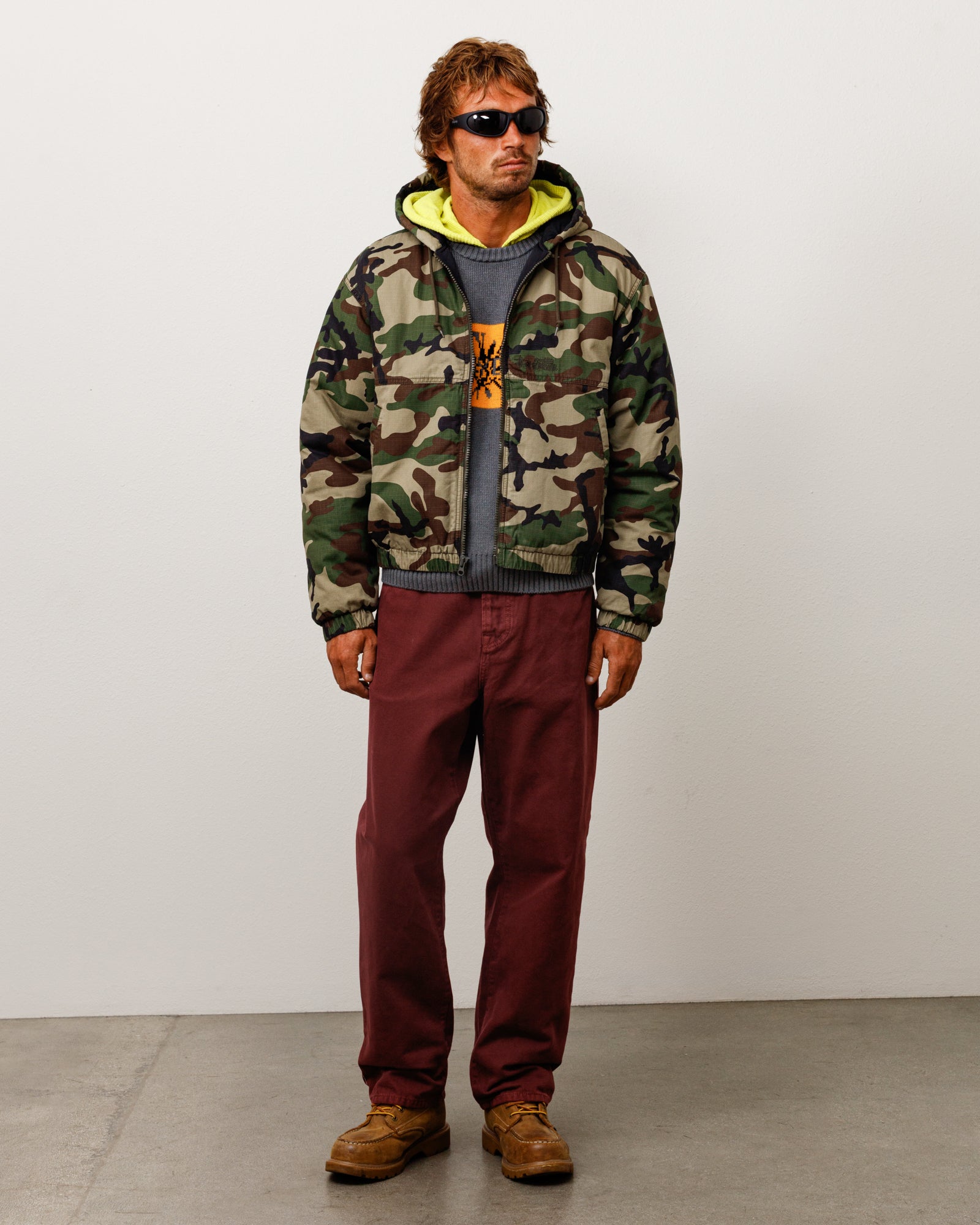 Stussy Ripstop Work Jacket giacca woodland camo cotone