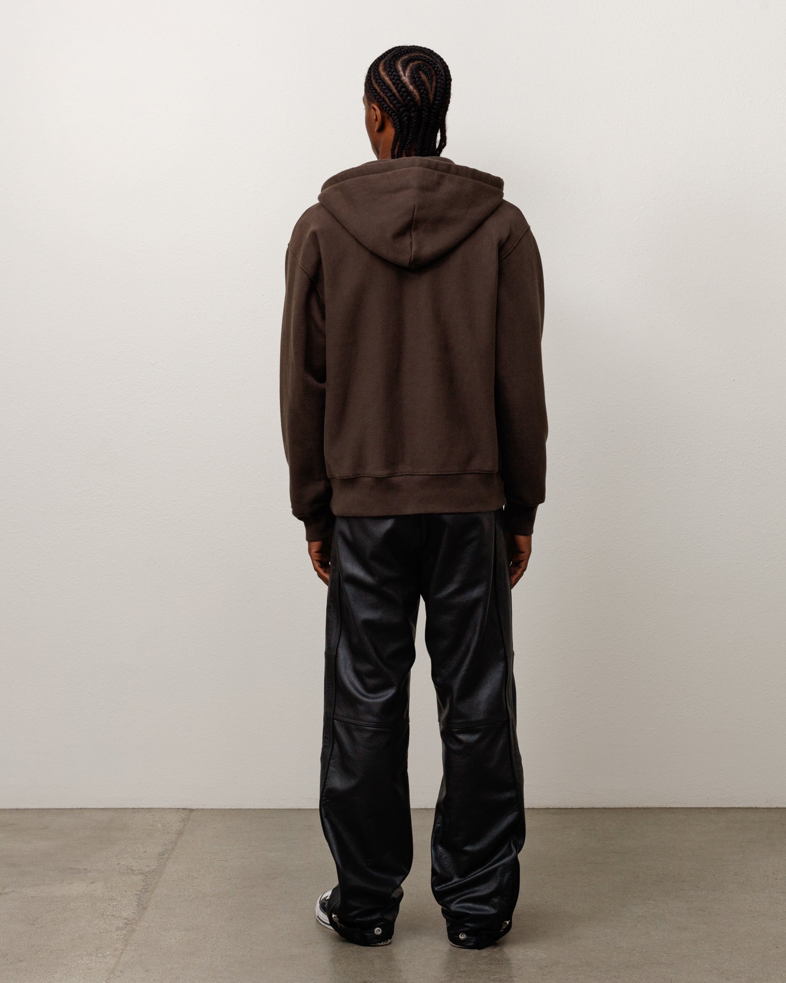 Stussy Fleece Zip Hoodie felpa marrone cotone