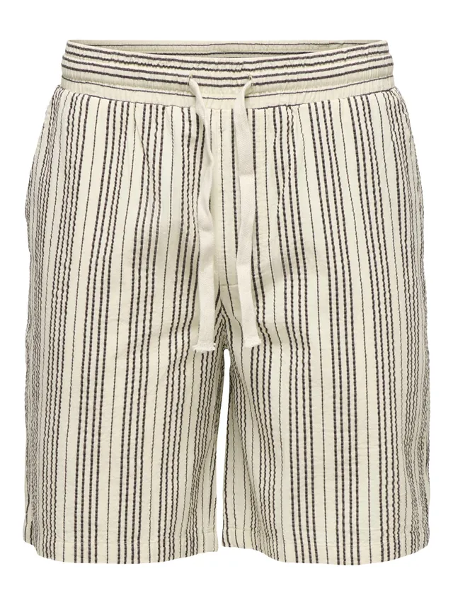Only & Sons ONSCRUZ Shorts Uomo Seersucker Cotone