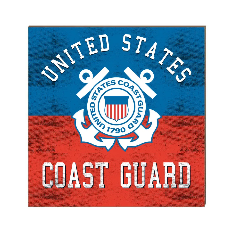 7.62 Design Home Products Coast Guard Retro targa legno 10x10 blu
