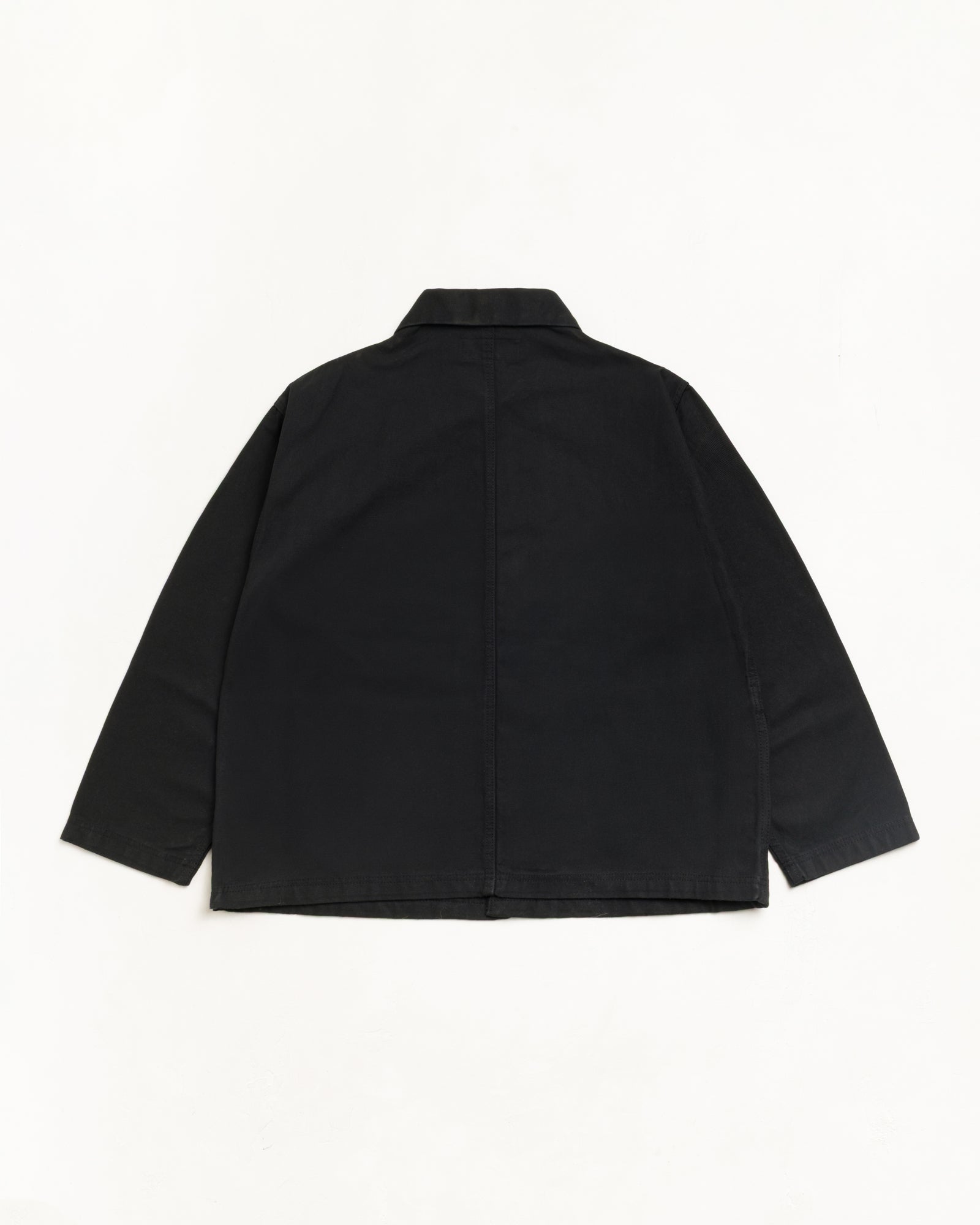 Stussy Canvas Work camicia nera overshirt cotone