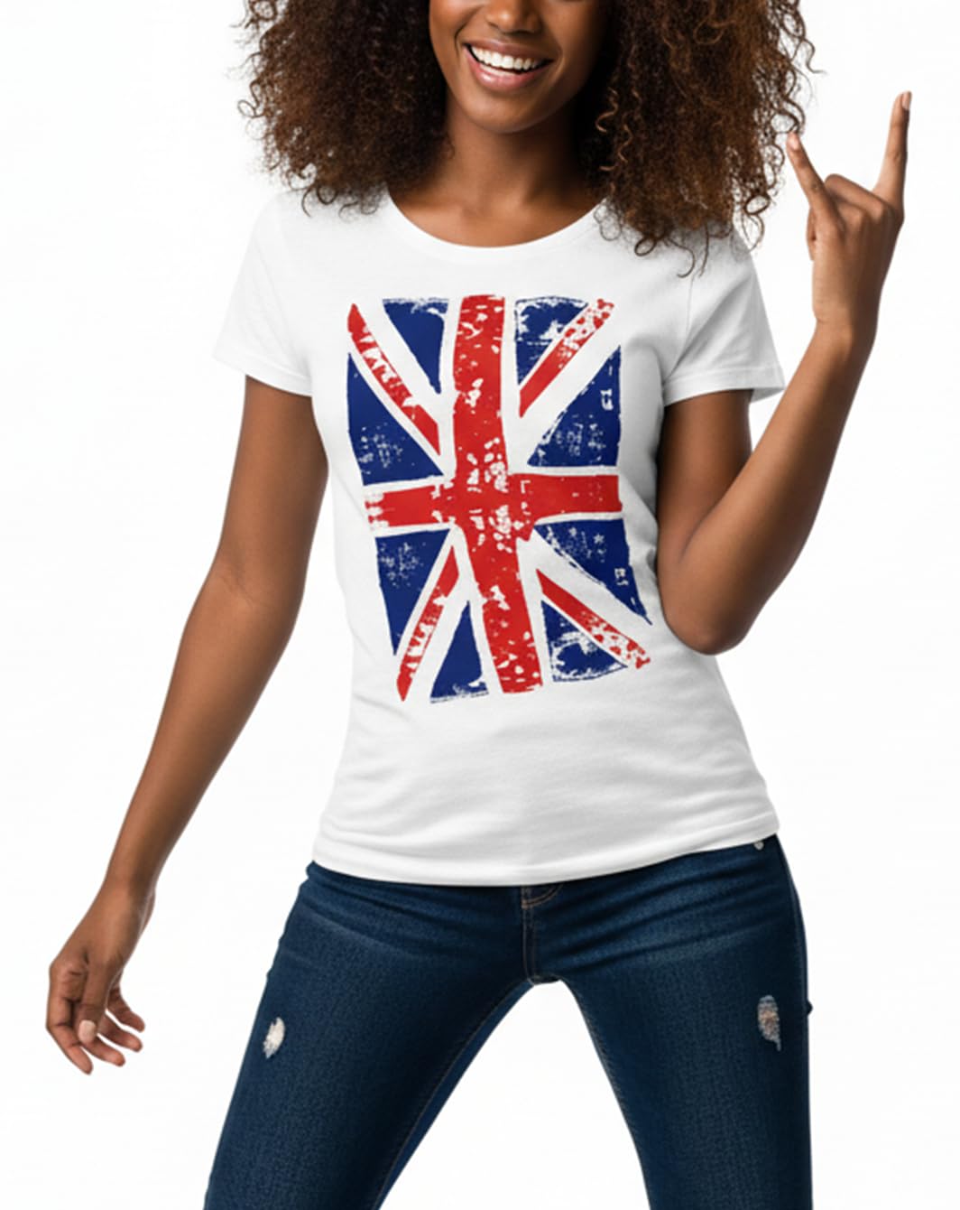 Makaya Union Jack Bandiera Inglese T-Shirt Donna Taglia M