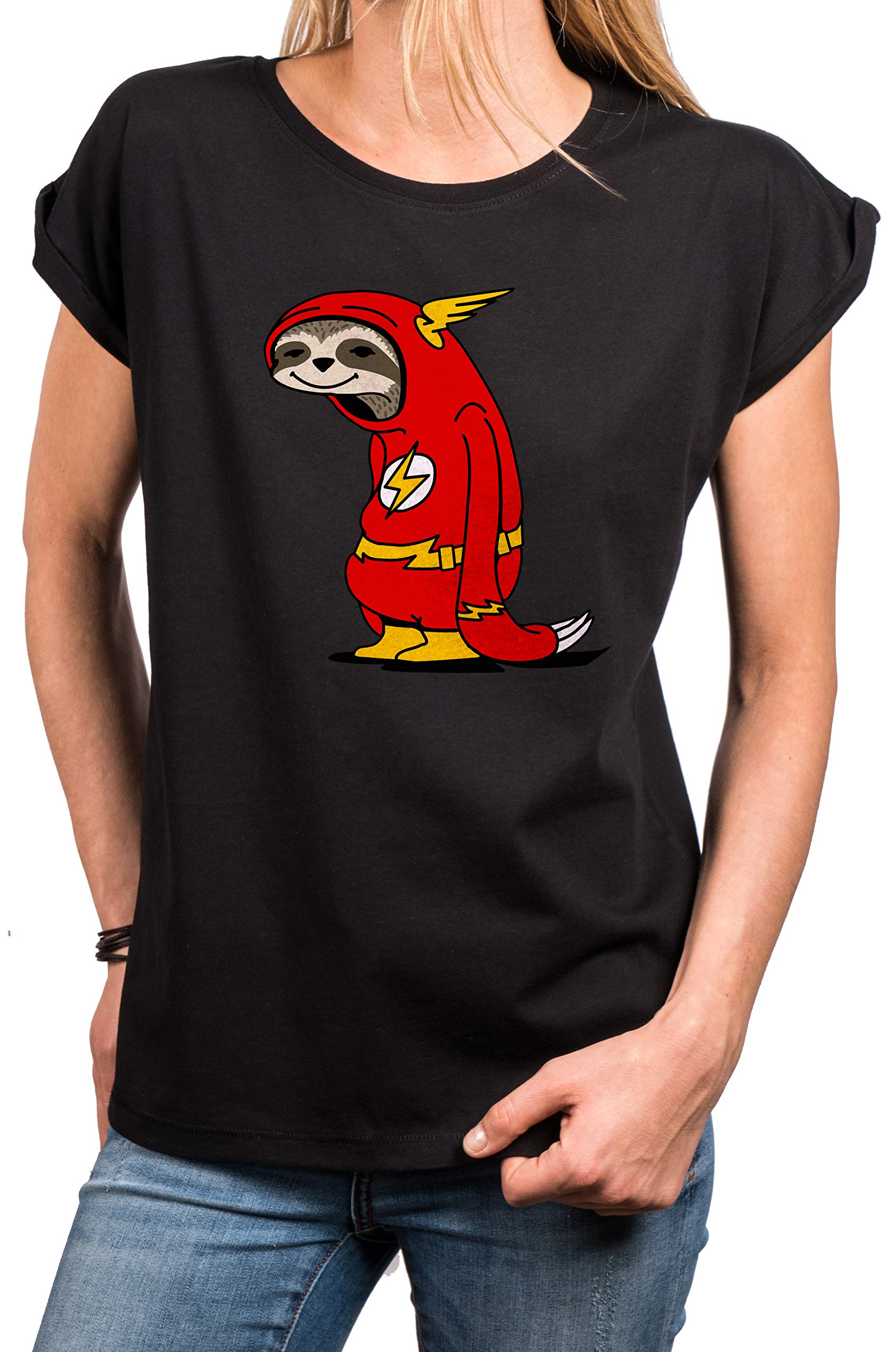 MAKAYA Flash Bradipo Sloth T-Shirt Donna M Cotone
