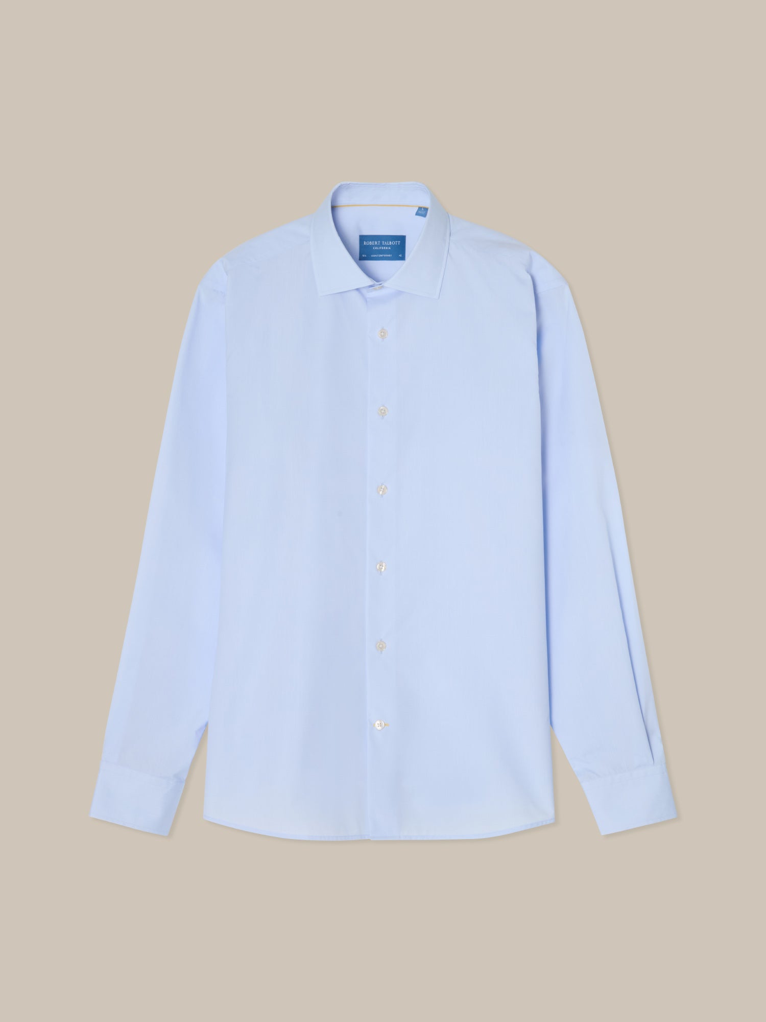 Robert Talbott Reynolds camicia elegante popeline azzurra