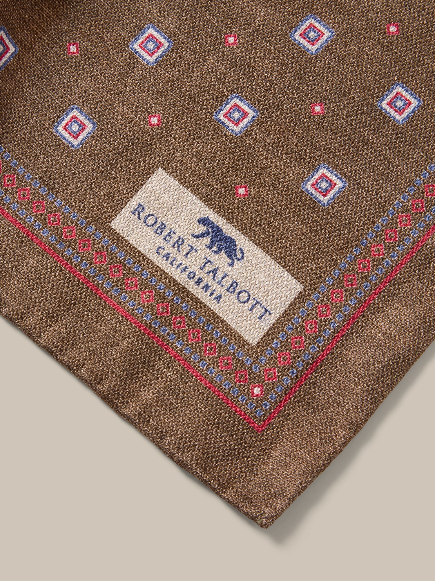 Robert Talbott Harmon Foulard Brown/Blue seta
