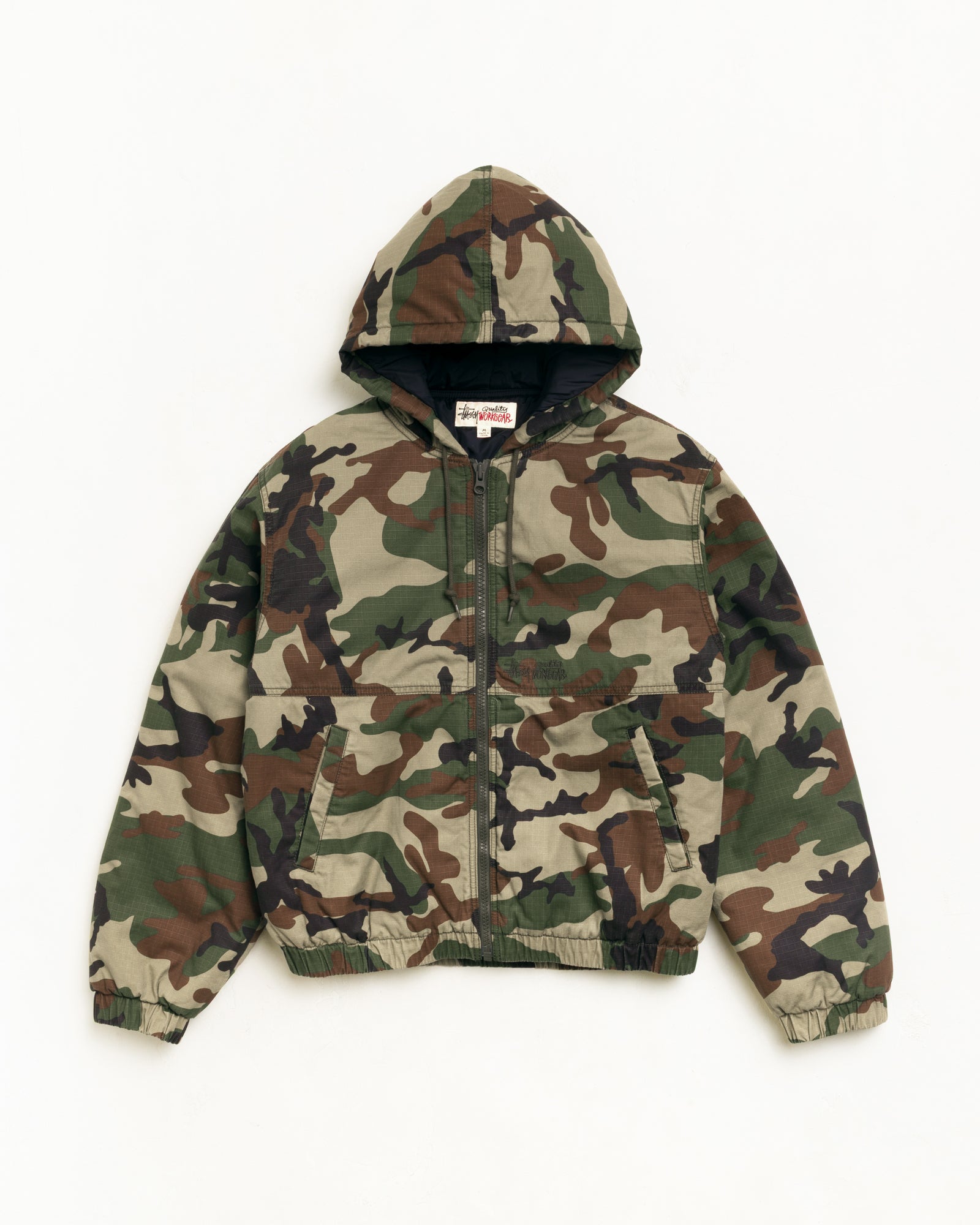 Stussy Ripstop Work Jacket giacca woodland camo cotone