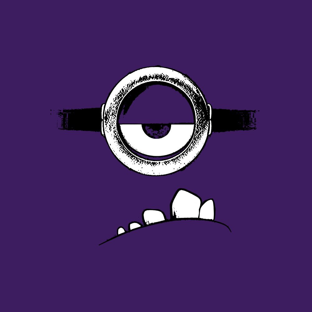 Makaya T-Shirt Uomo Evil Minion Porpora Cotone Stampa M