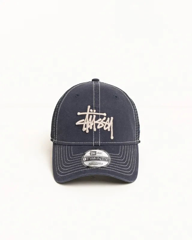 Stussy 9TWENTY Washed Basic Trucker berretto Navy taglia unica rete