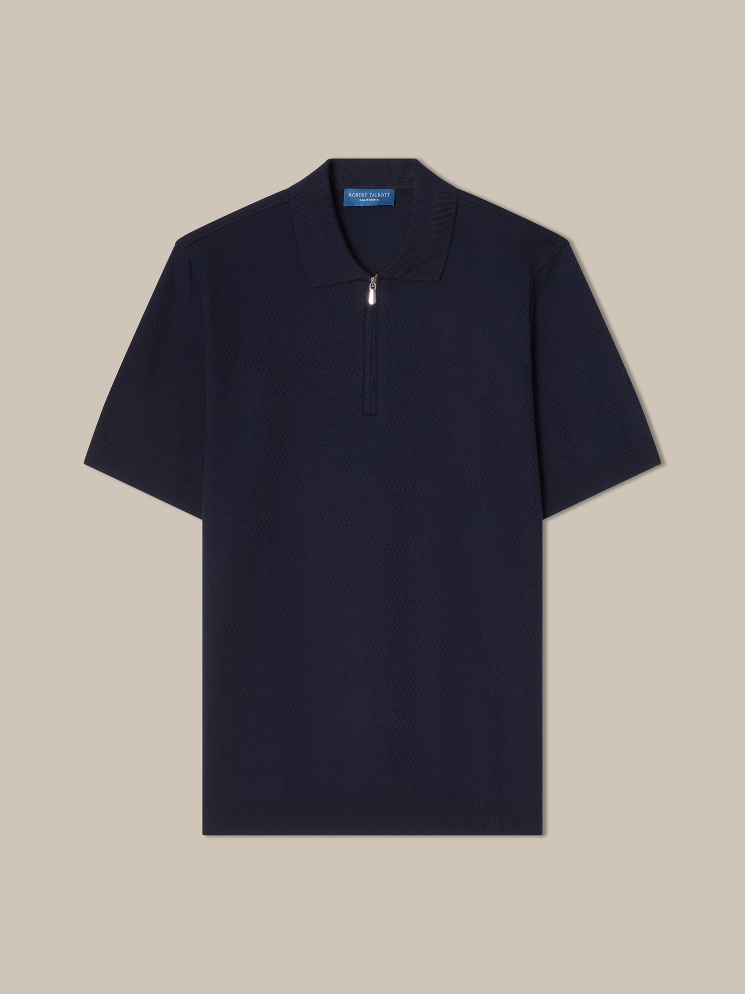 Robert Talbott Weston polo zip uomo blu navy cotone
