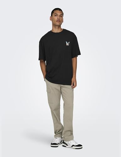 ONLY & SONS Onsnicky 0241 pantaloni cargo straight 28W/32L nero