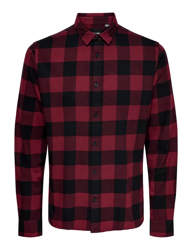 ONLY & SONS Gudmund Camicia Cabernet Maniche Lunghe