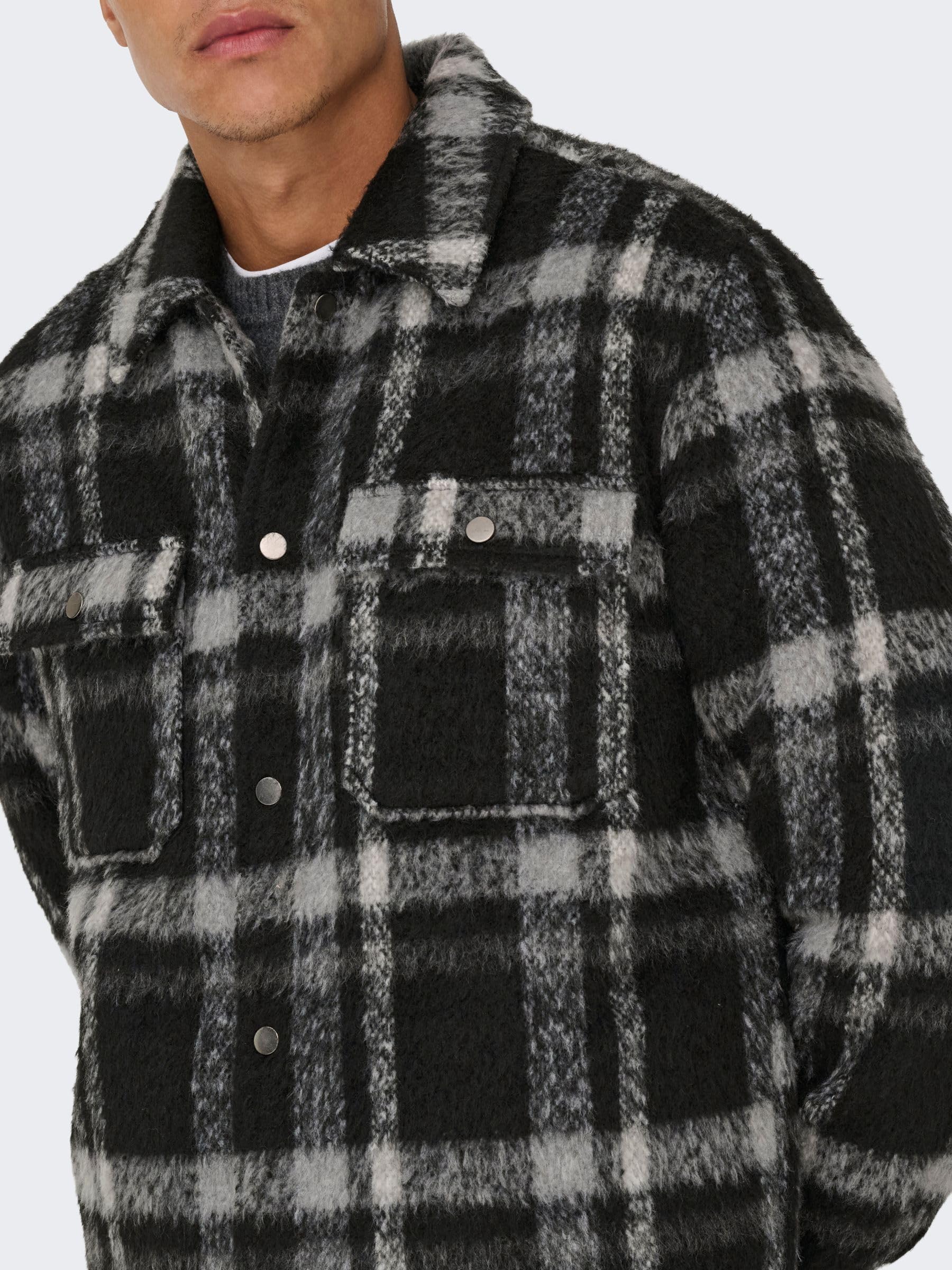 Only & Sons Onsgio Check Giacca Imbottita Uomo L Quadri