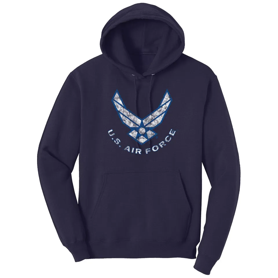 7.62 Design Air Force felpa cappuccio blu navy misto cotone