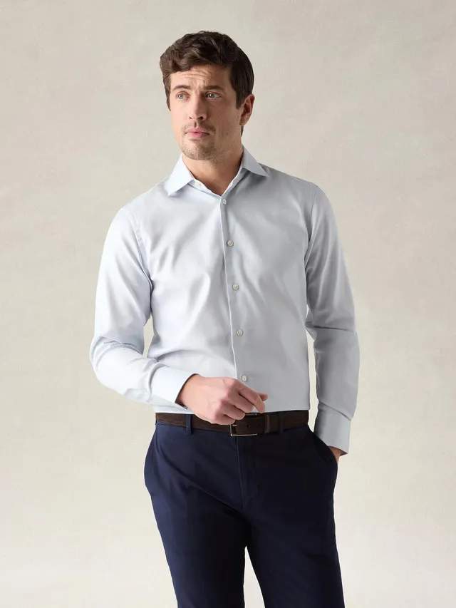 Robert Talbott Reynolds camicia elegante twill aqua 15-18