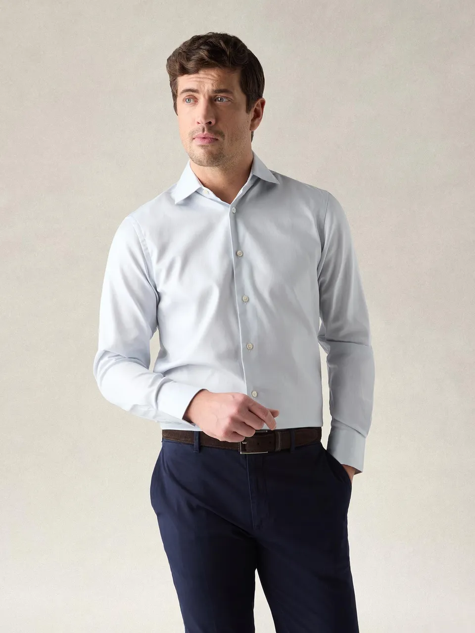Robert Talbott Reynolds camicia elegante twill aqua 15-18