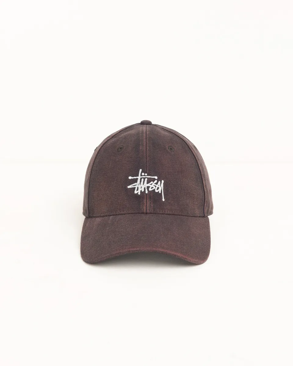 Stussy Washed Basic Cap cappello marrone cotone six panel