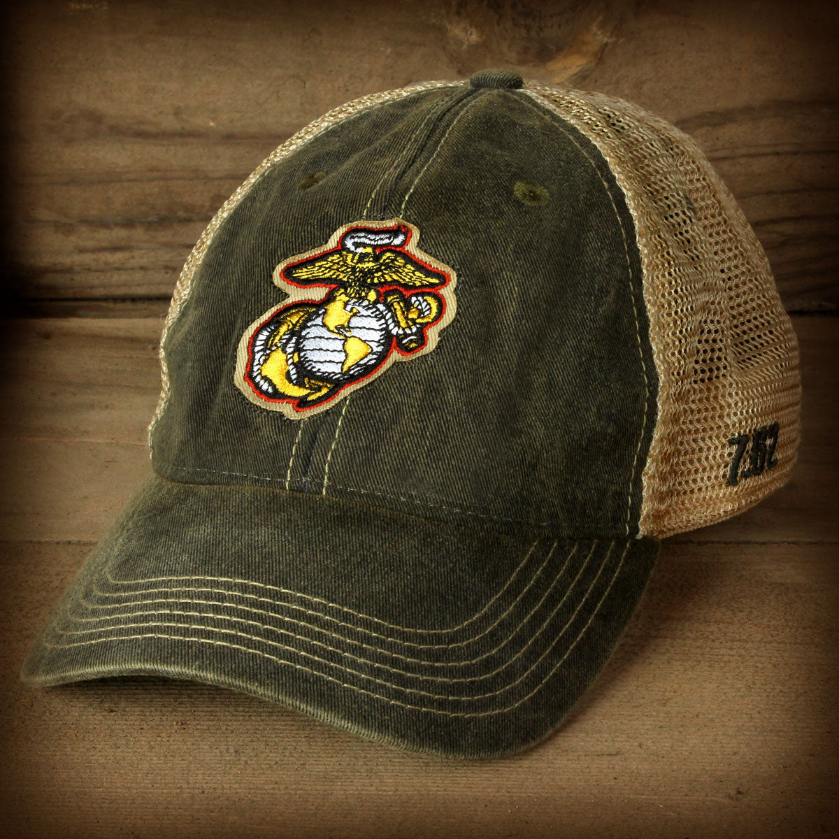 7.62 Design Eagle Globe Anchor Cappello trucker nero ricamato