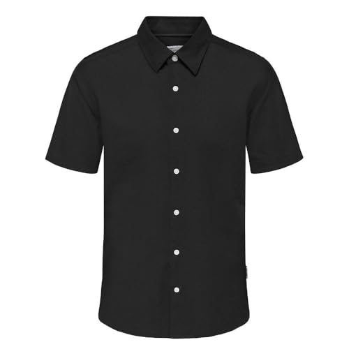 Only & Sons Cantley Camicia Uomo Nero Manica Corta