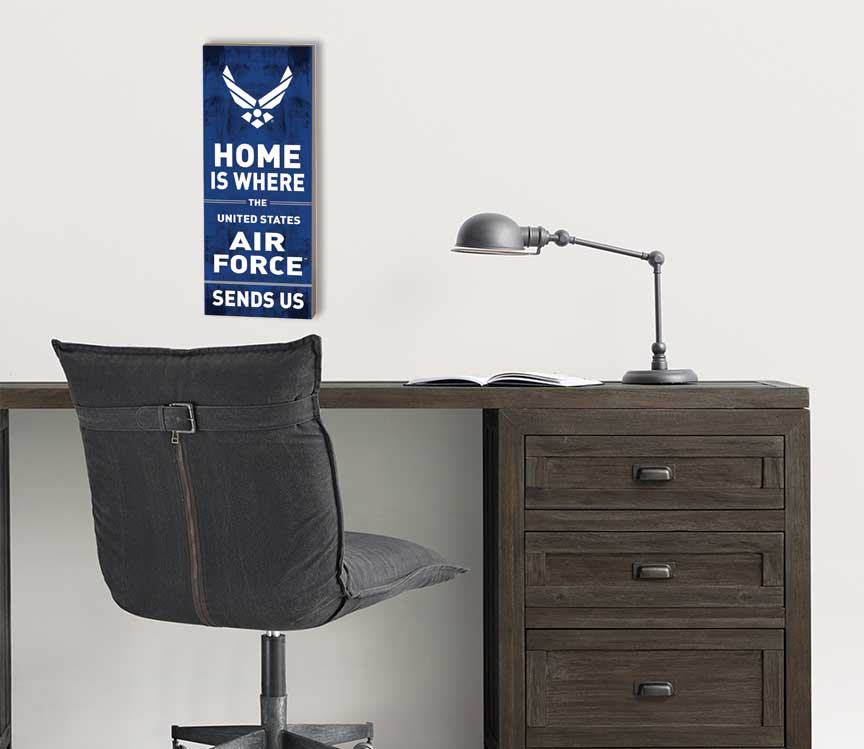 7.62 Design US Air Force targa legno 18x46 cm parete