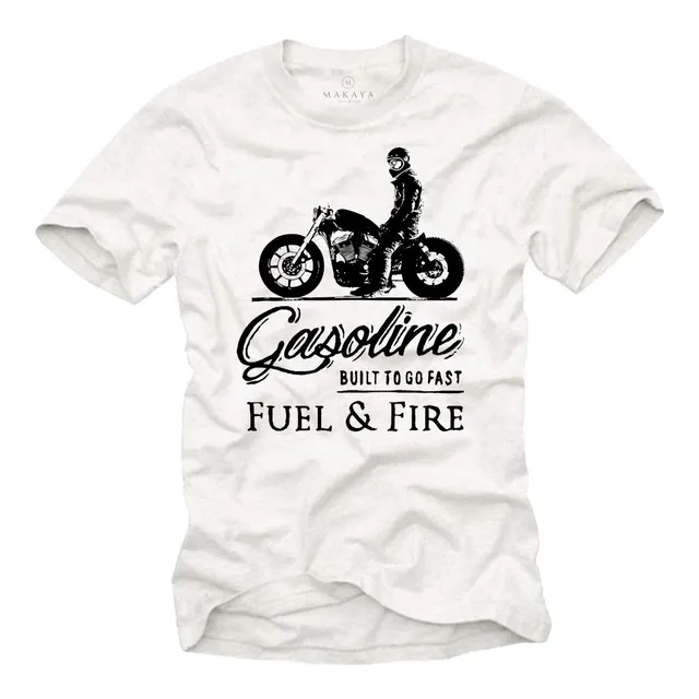MAKAYA Cafe Racer Vintage T-Shirt Moto Uomo XL