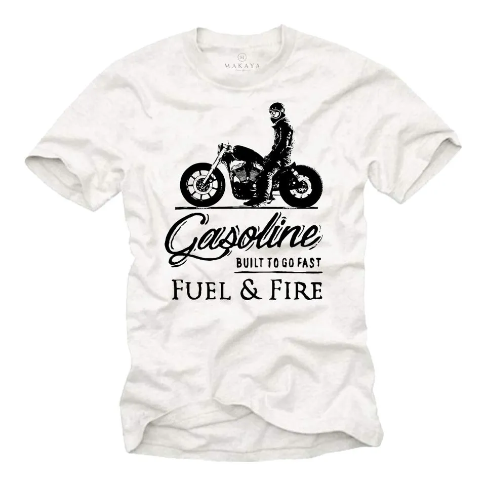MAKAYA Cafe Racer Vintage T-Shirt Moto Uomo XL