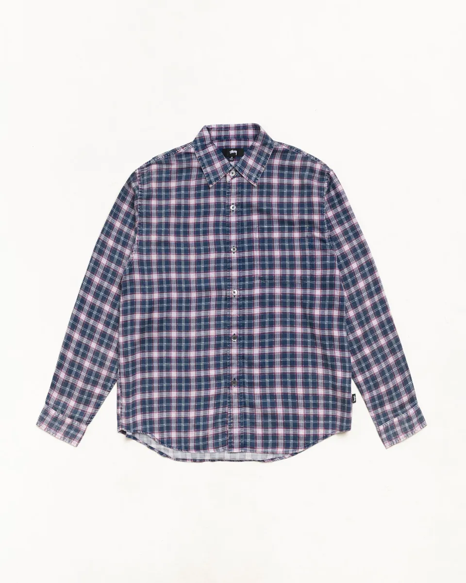 Stussy Matthew Printed Shirt camicia navy Tencel