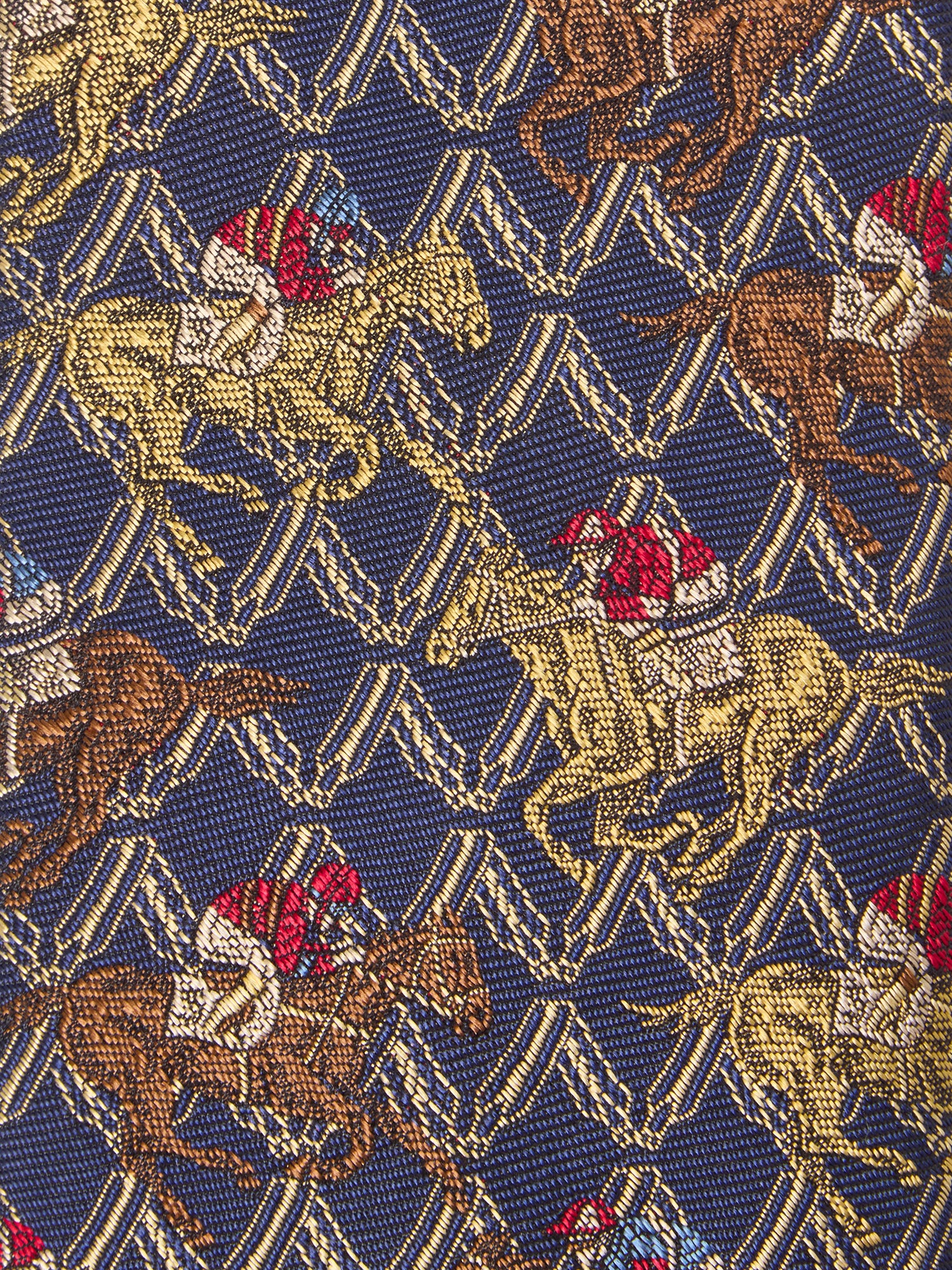 Robert Talbott Heritage Horse Racing cravatta blu multi REG