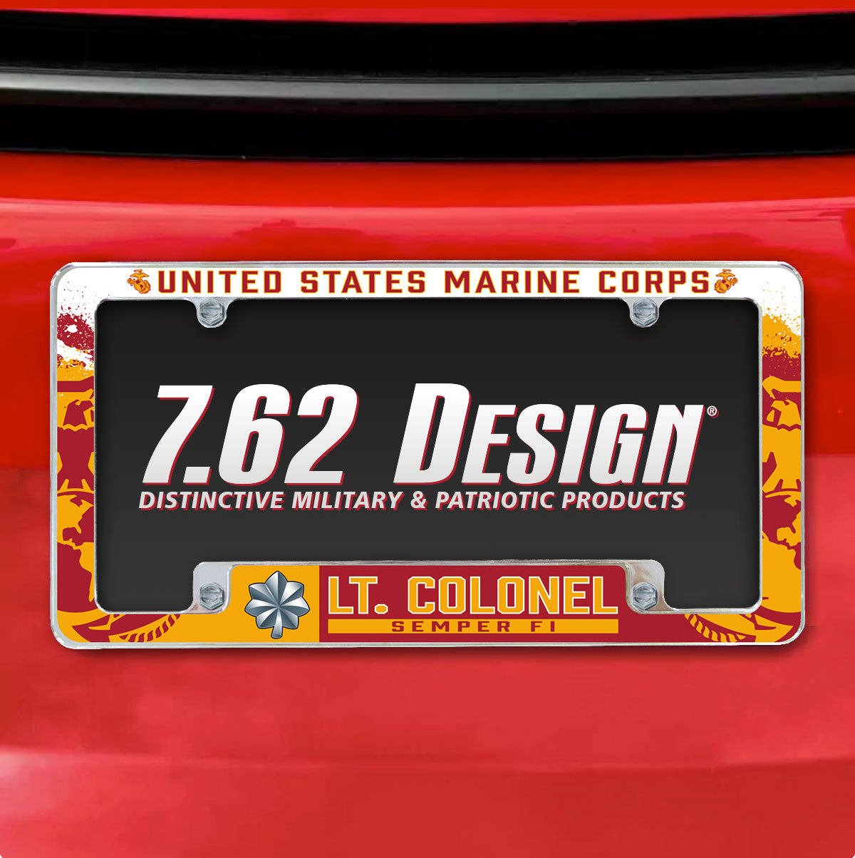 7.62 Design Marine Corps O-5 portatarga auto cromato USMC