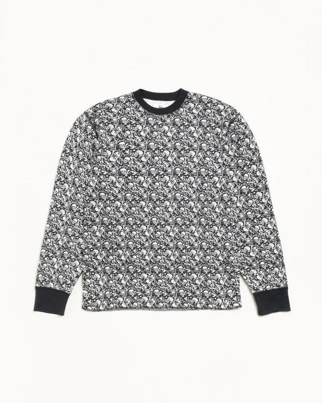 Stussy Pigment Dyed LS Thermal maglia bones cotone