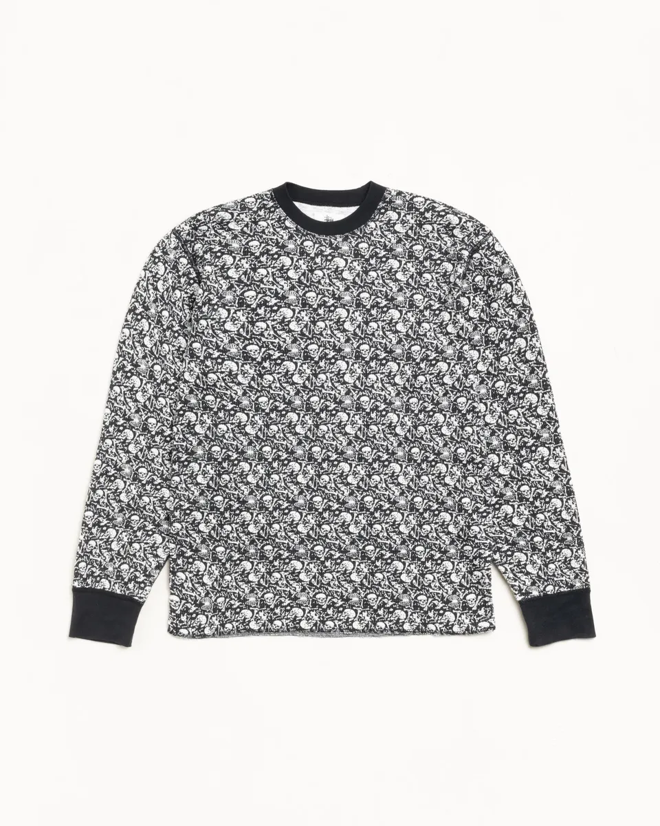 Stussy Pigment Dyed LS Thermal maglia bones cotone