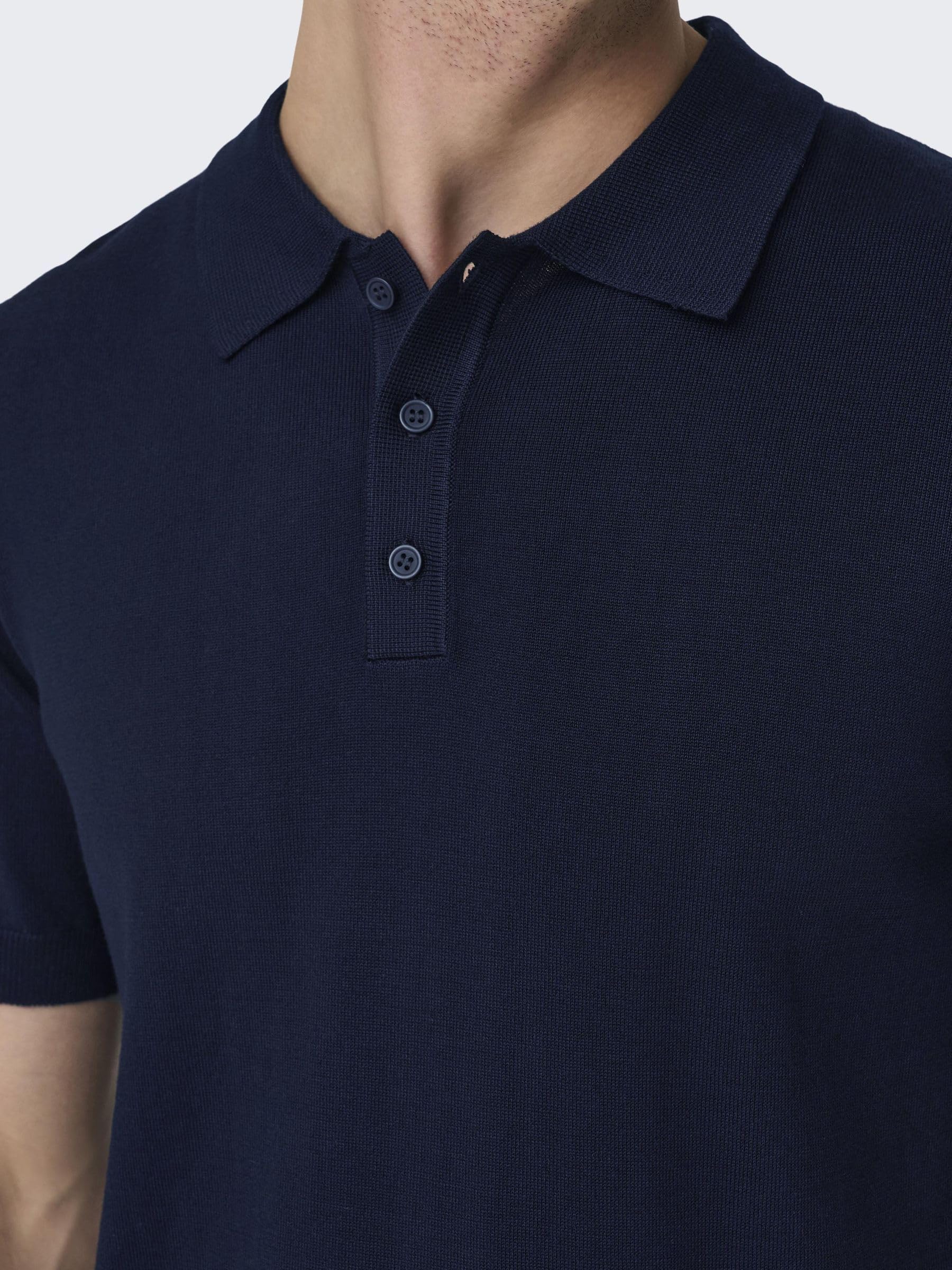 Only & Sons Onswyler Polo Uomo XS Navy Maglia Cotone