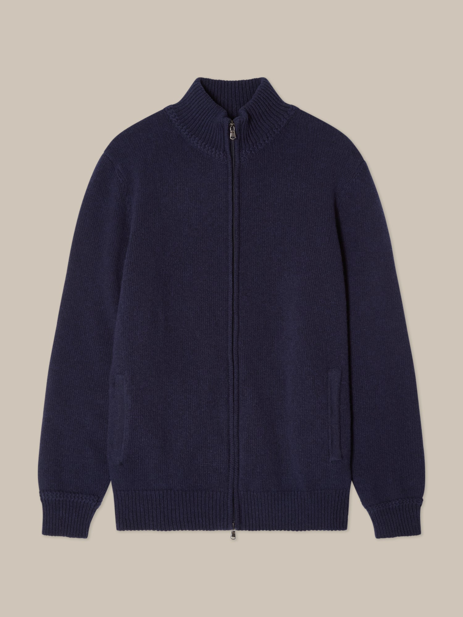 Robert Talbott Graham Full Zip maglione navy cashmere