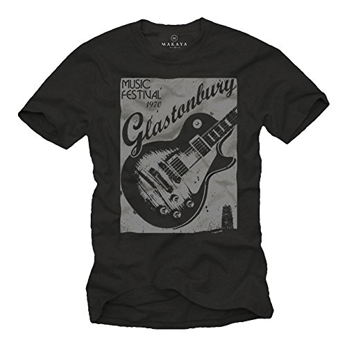 MAKAYA Glastonbury T-Shirt Uomo M 100% Cotone Rock