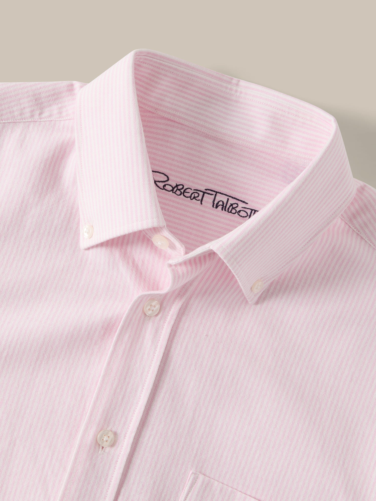 Robert Talbott Harrison Camicia Oxford Cotone Rosa Stripe