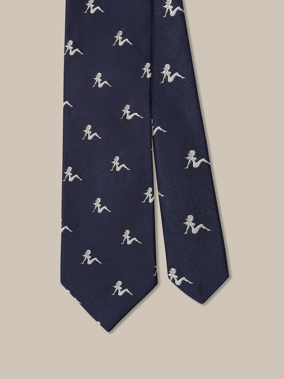 Robert Talbott Pin-Up cravatta seta blu silhouette