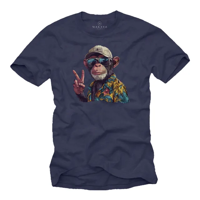 MAKAYA Monkey maglietta uomo XXL 100% cotone scimmia