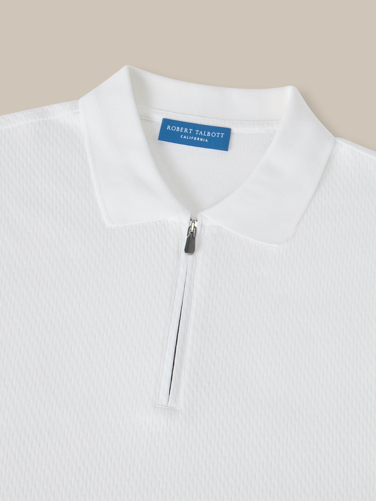 Robert Talbott Weston polo cotone zip bianca