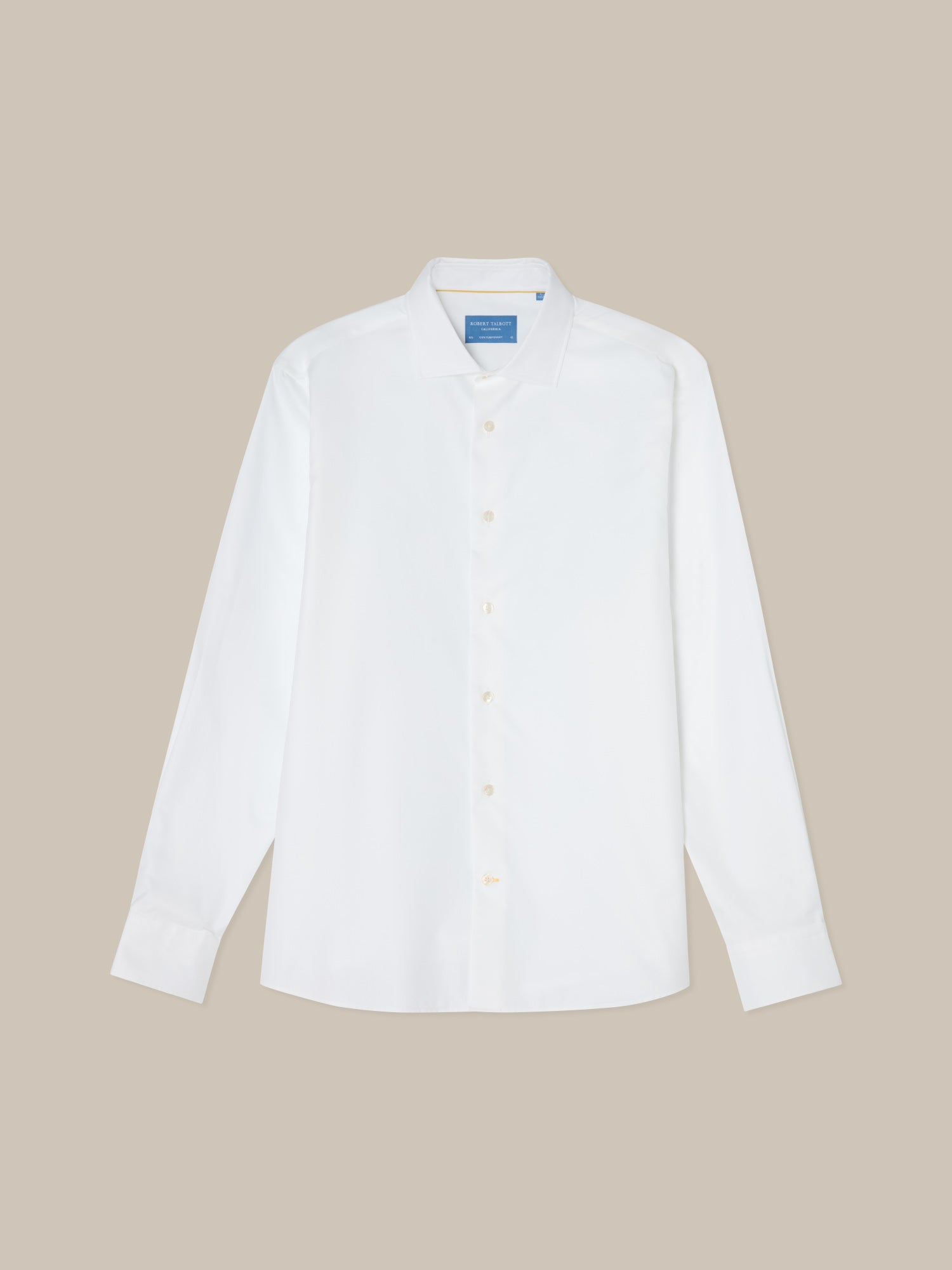 Robert Talbott Reynolds Poplin Camicia Bianca Cotone Italiano