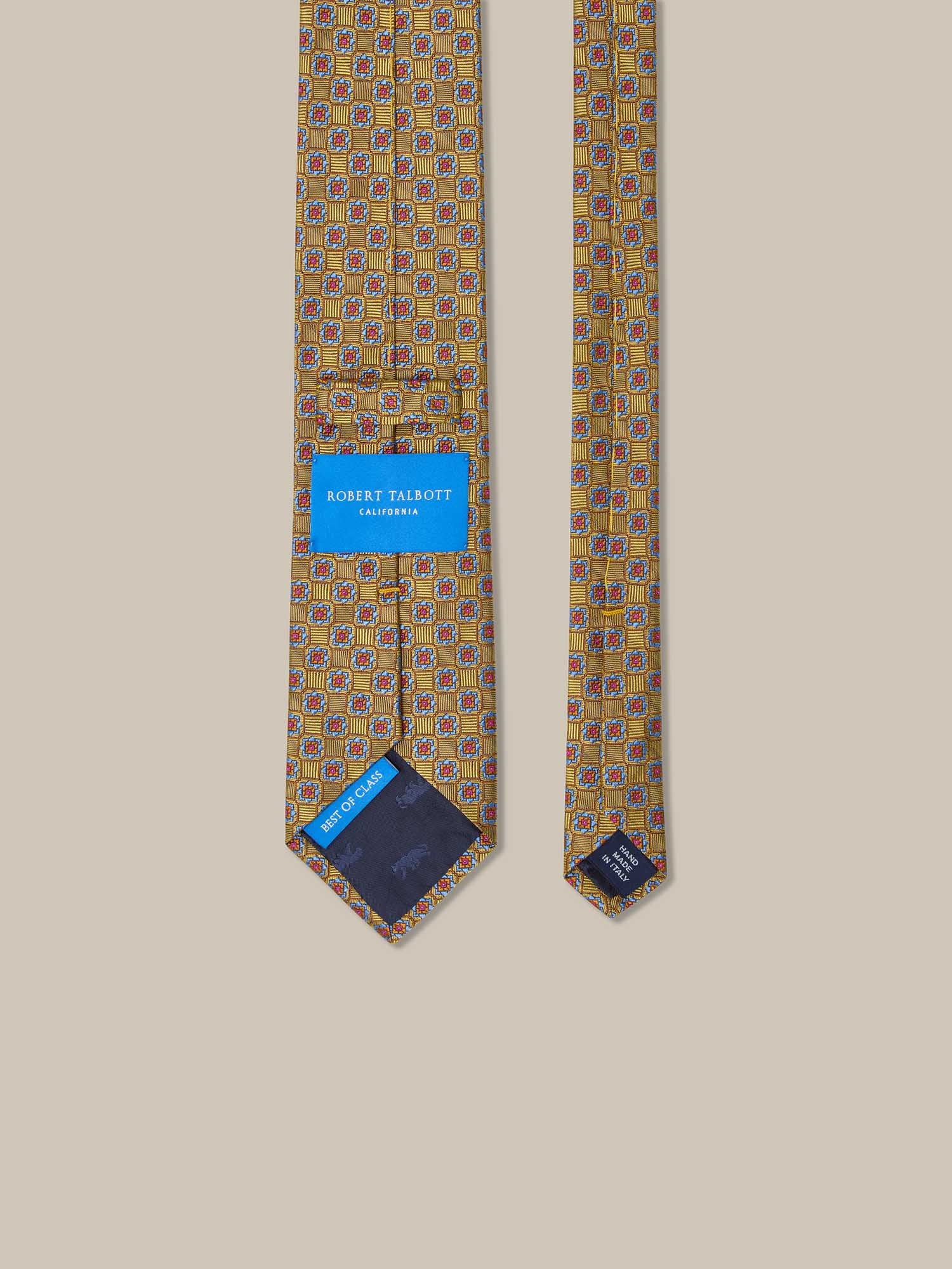 Robert Talbott Robert Geo Floral Cravatta Seta Gialla