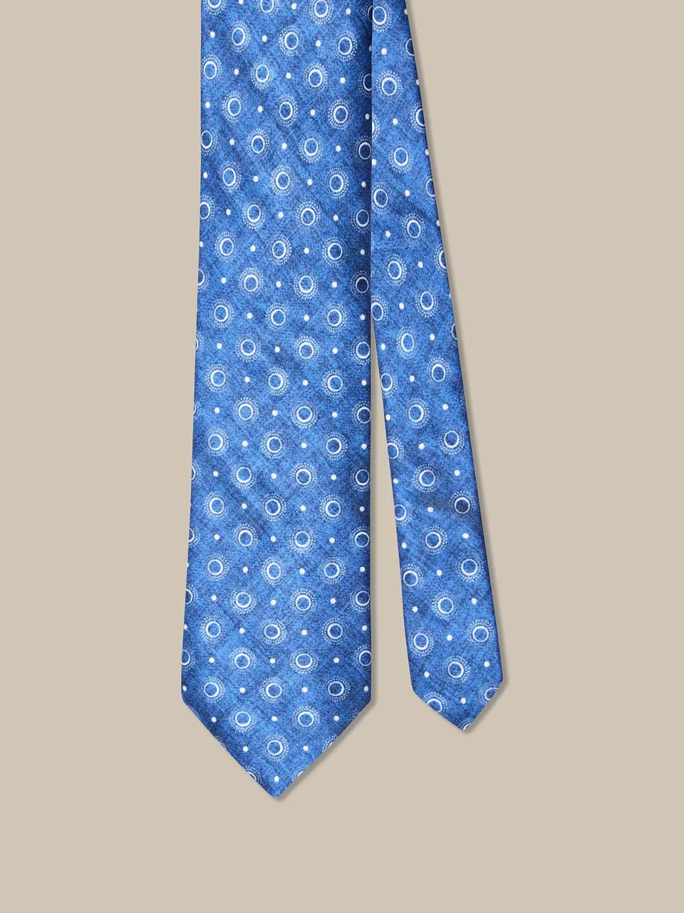 Robert Talbott Geometric cravatta seta blu REG