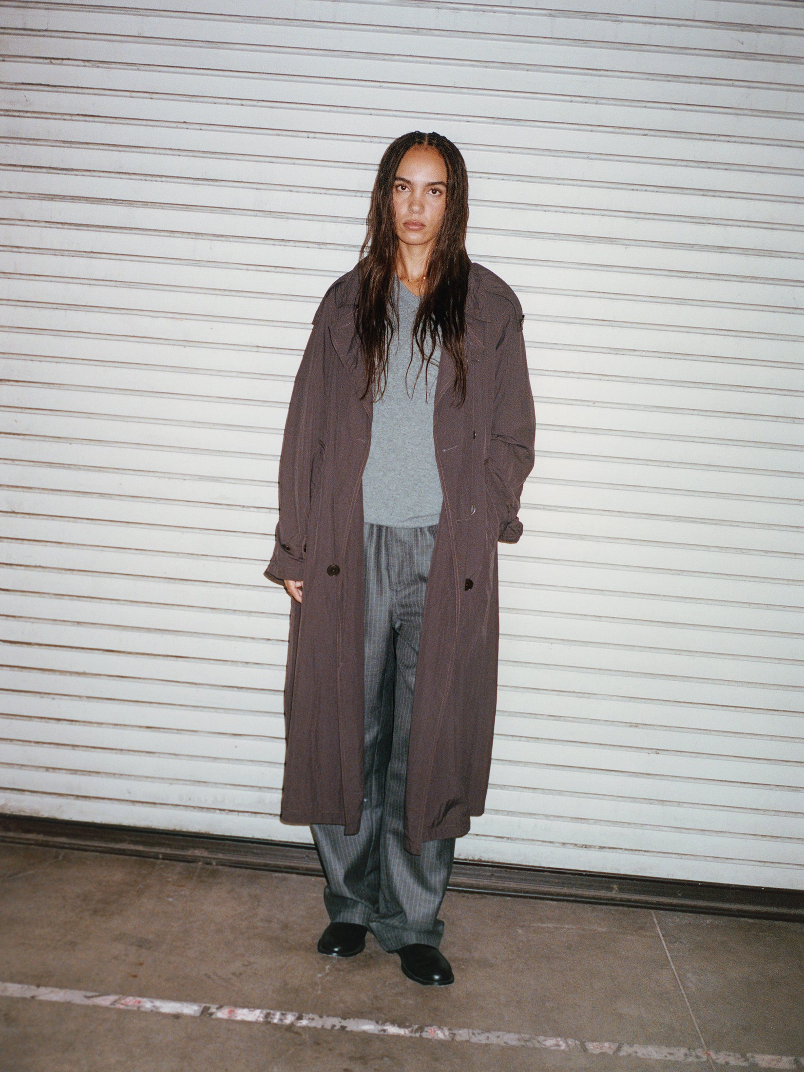 Stussy Striped Wool Beach Pant pantaloni Grey Pinstripe lana