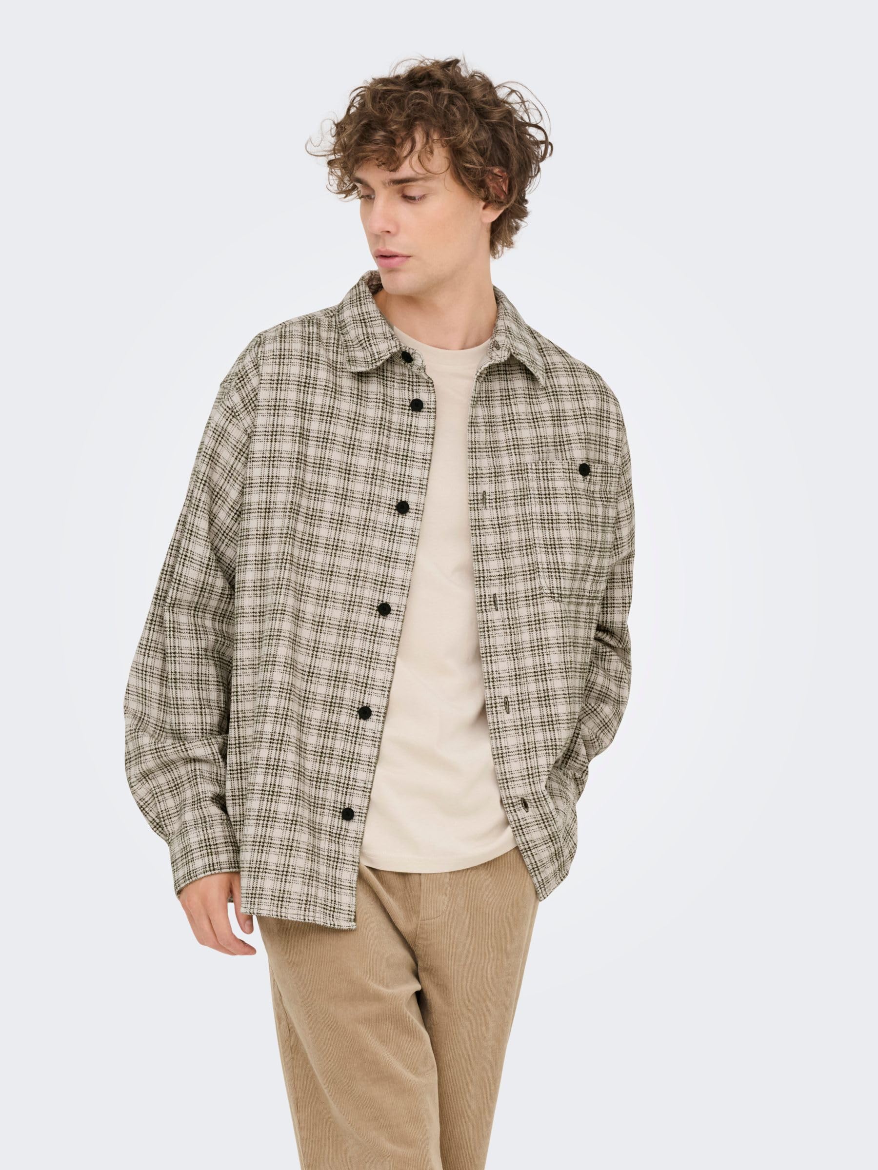 ONLY & SONS Onswaleed Camicia Uomo Bottoni Maniche Lunghe