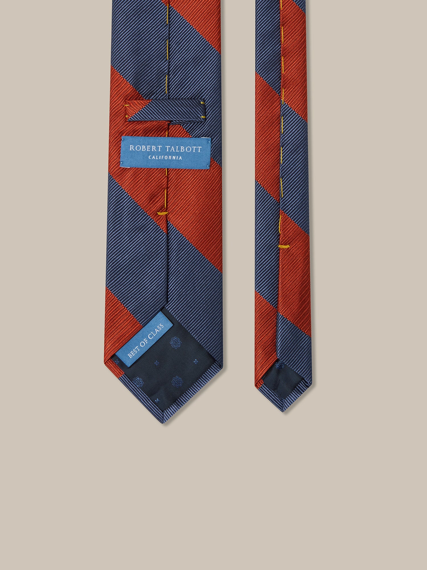 Robert Talbott Robert Cravatta Arancione Blu Seta