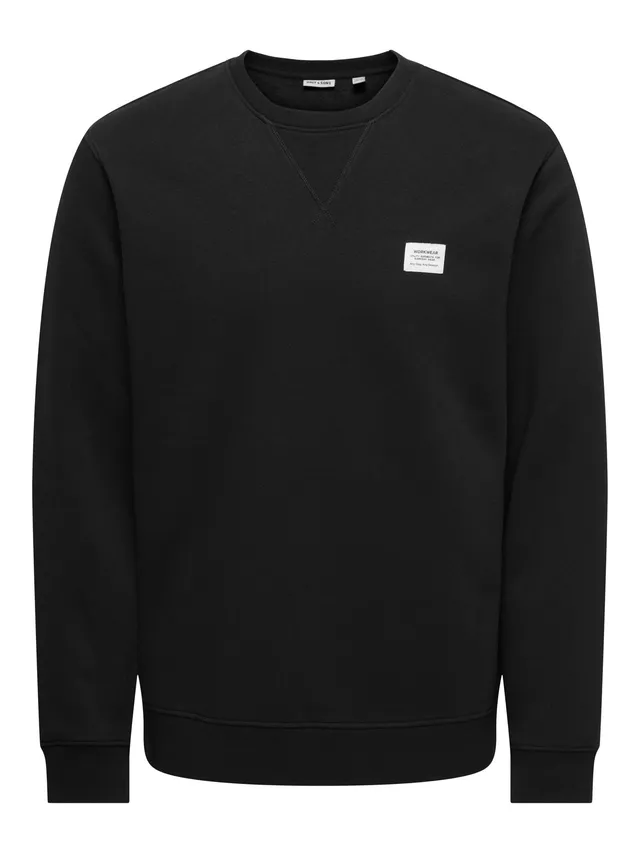 Only & Sons ONSDAWSON Felpa Uomo Nero Girocollo