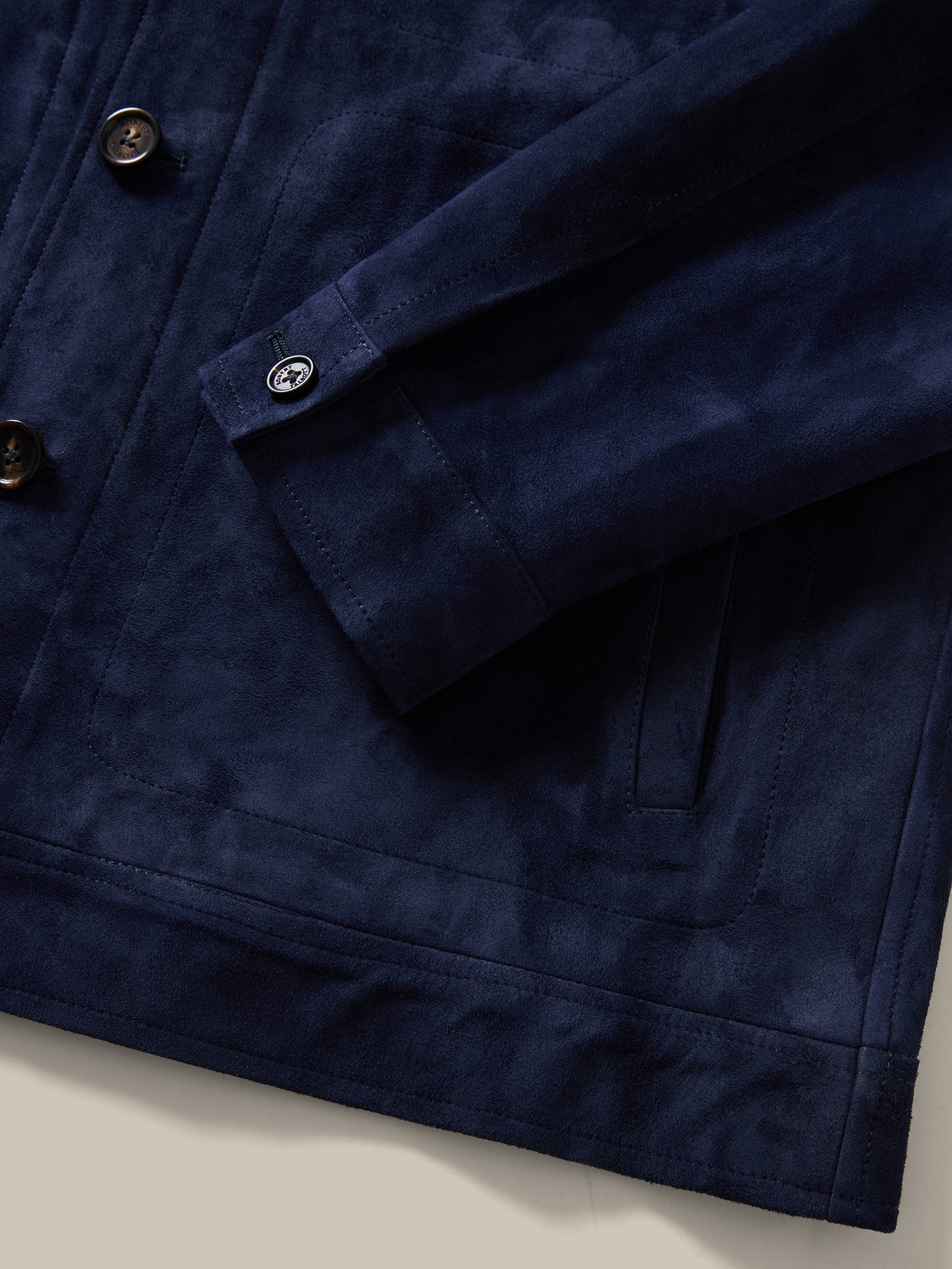 Robert Talbott Smith Giacca Pelle Blu Trucker